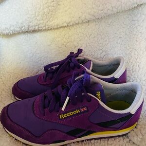 Reebok purple, Leather & Suede Sneakers